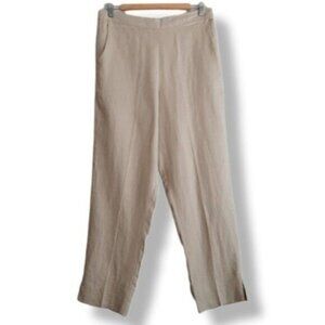 PECK & PECK 100% Linen Pull-on Pants Light Beige Sz M